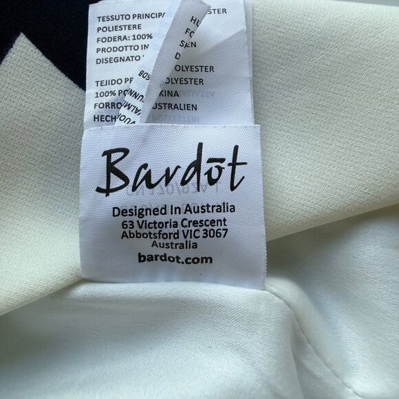 Bardot Floral Midi Dress Womens M Navy & Ivory Sleeveless Cocktail Australian Fa - Picture 4 of 12